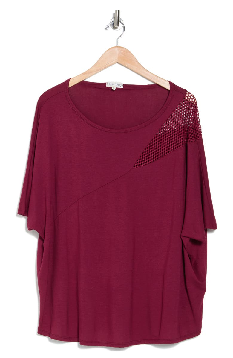 BLUEGREY Slash Fishnet Dolman Sleeve T-Shirt, Alternate, color,