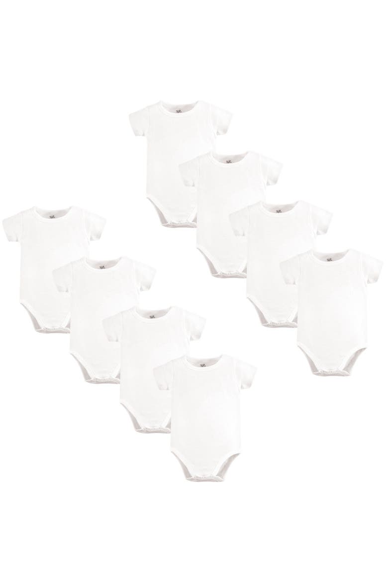 8Pk Organic Bodysuits, Main, color, White