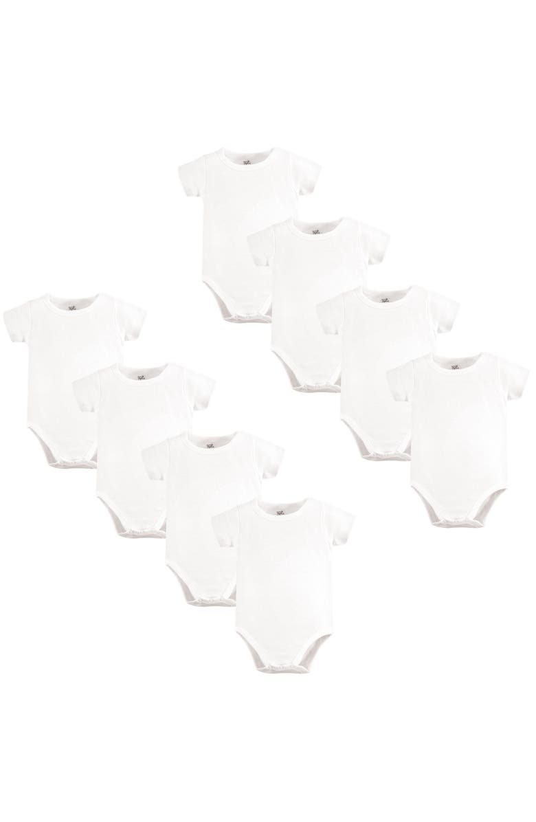 Touched by Nature 8Pk Organic Bodysuits, Main, color, White