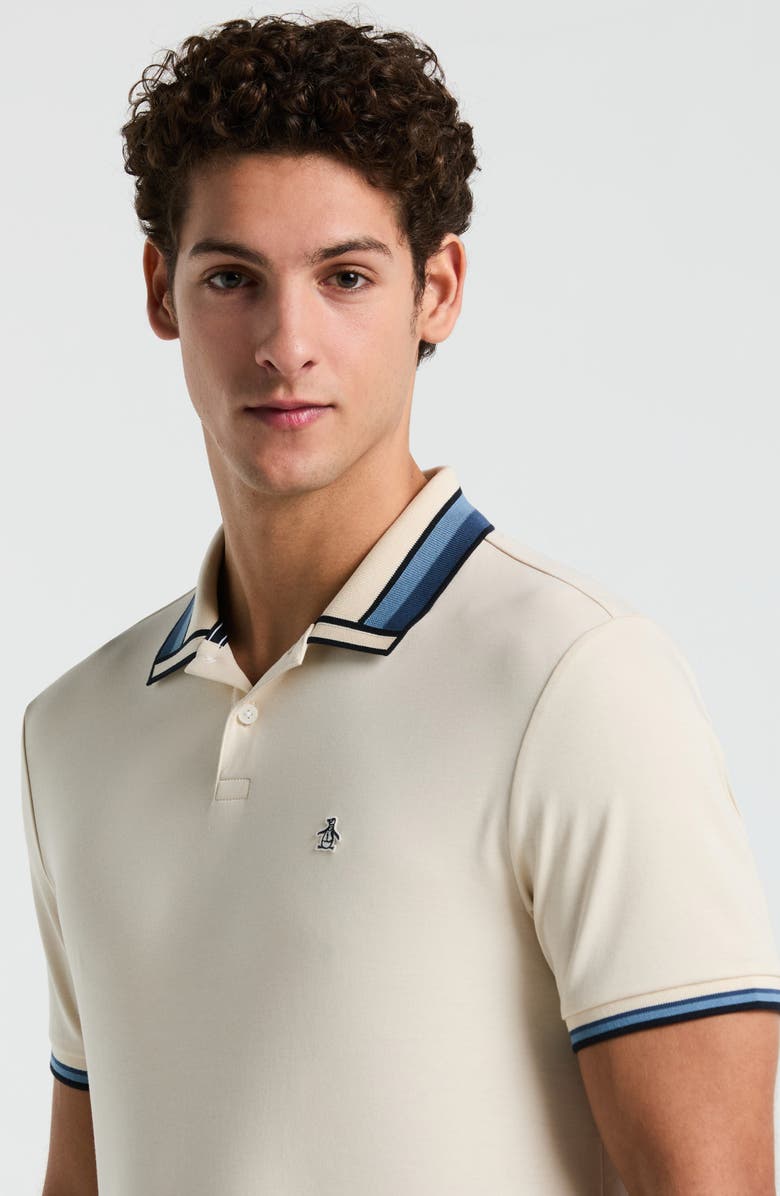 Original Penguin Tipped Cotton Interlock Polo, Alternate, color, Birch