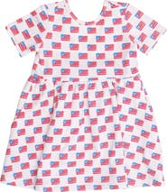 RuffleButts Knit Short Sleeve Twirl Dress
