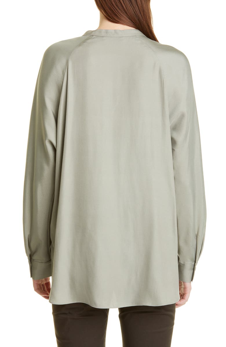 Vince Split Neck Silk Blend Tunic, Alternate, color, 