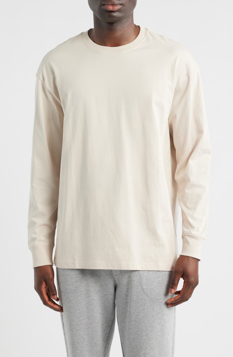 Organic Basics True Heavy Skater Long Sleeve Organic Cotton T-Shirt, Main, color, Sandstone