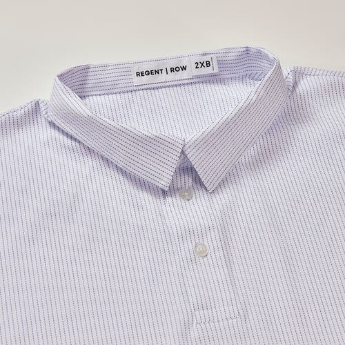 Regent Row Big And Tall Stanton Shirt Polo In White-blue-stripe-62