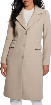 GUESS New Laurence Coat with Detachable Faux Fur Collar
