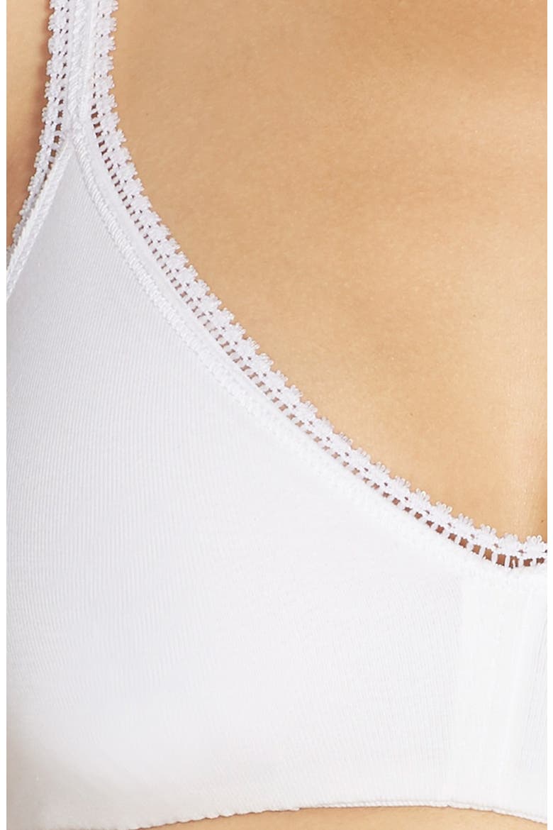 Stretch Cotton Bralette, Alternate, color, WHITE