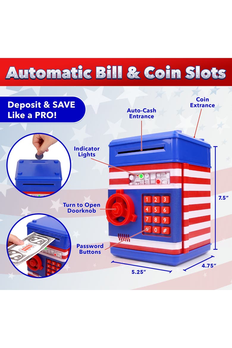 All-American Electronic Piggy Bank, Alternate, color, Red, White and Blue