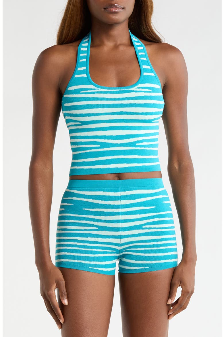 Halter Knit Cover-Up Tank Top, Main, color, STRIPE HYPE
