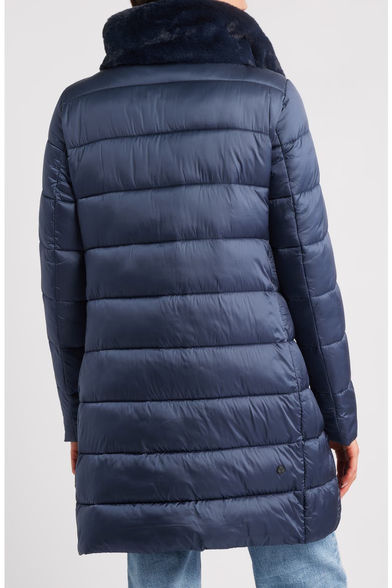 Dalea Faux Fur Collar Longline Puffer Jacket, Alternate, color, NIGHT BLUE