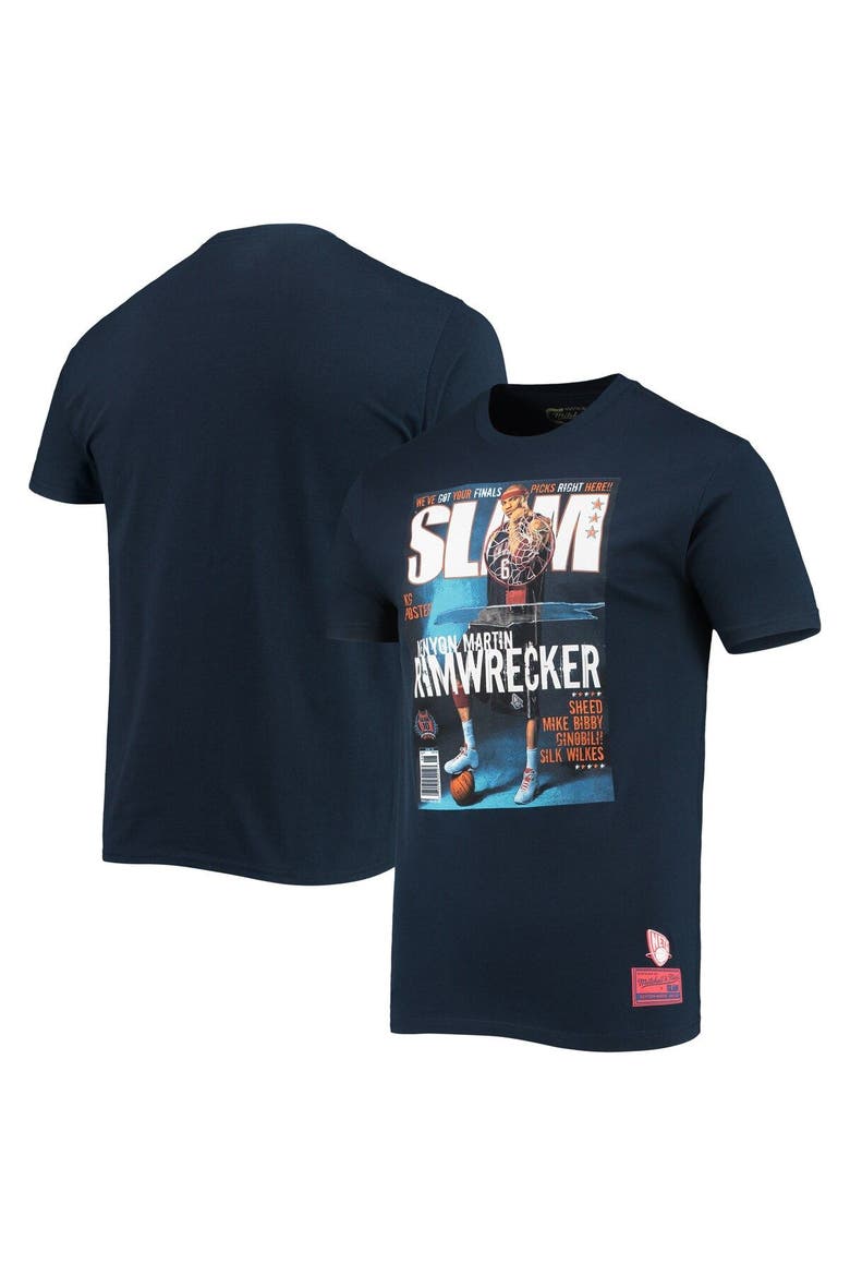 Men's Mitchell & Ness Kenyon Martin Navy New Jersey Nets Slam Player T-Shirt, Main, color, Navy
