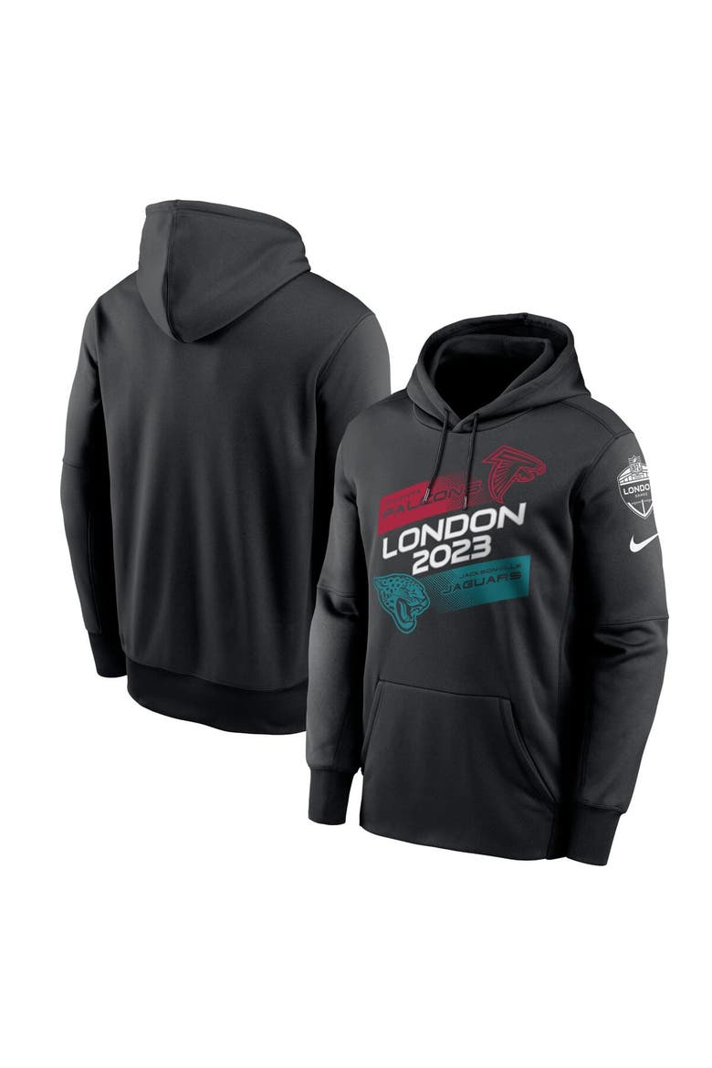 Men's Nike Black Atlanta Falcons vs. Jacksonville Jaguars 2023 London Game Pullover Hoodie, Main, color, Black