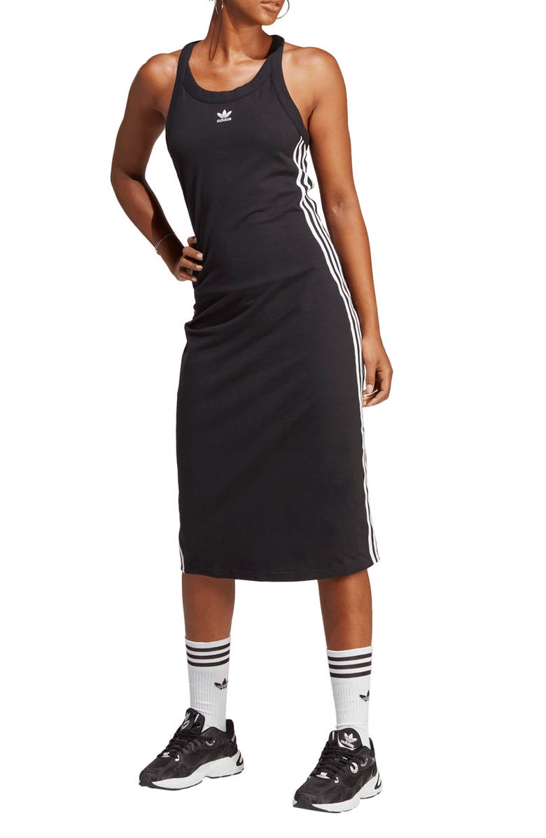 adidas Originals Longline Stretch Cotton Tank Dress, Main, color,