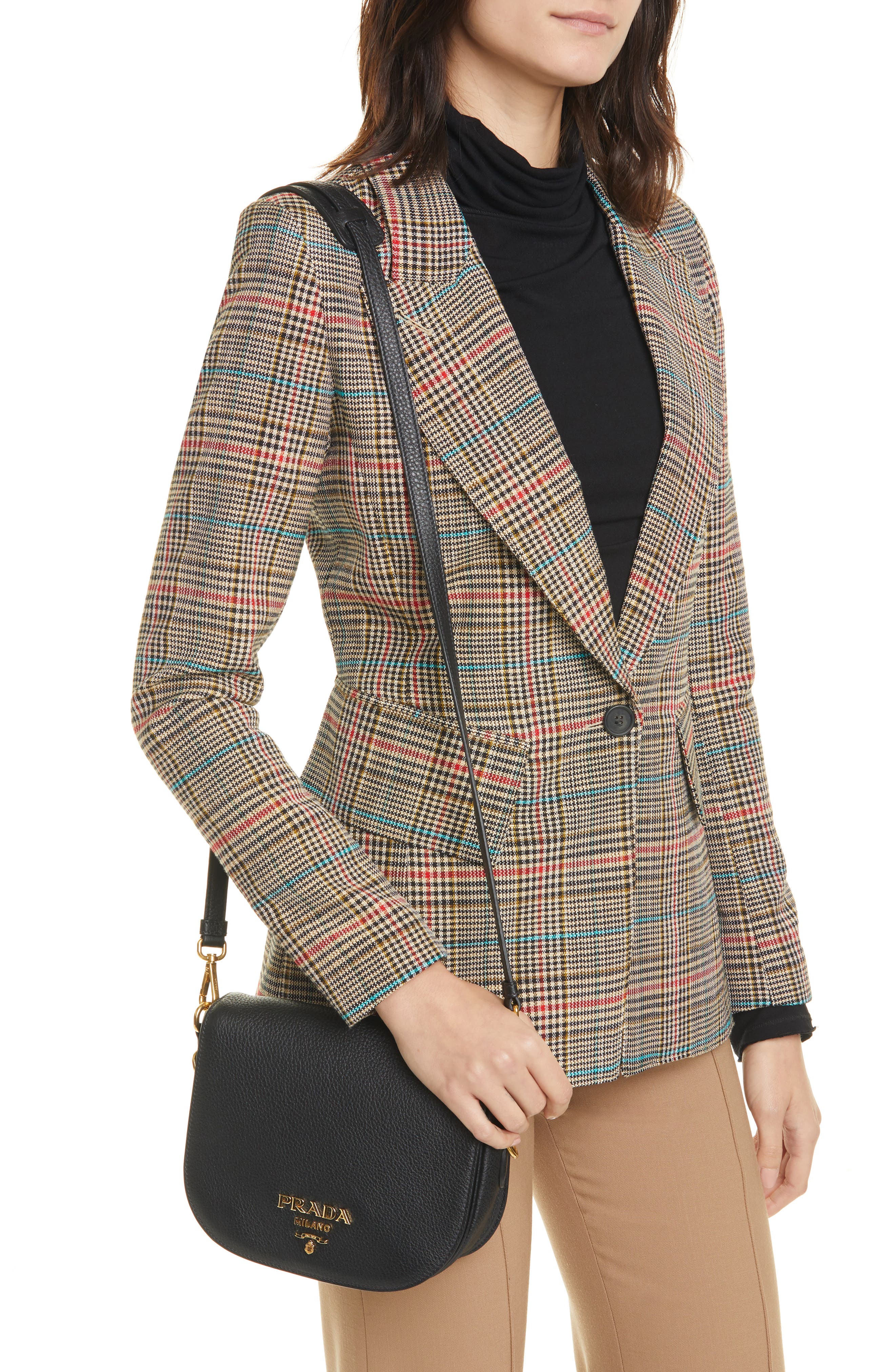 Prada Daino Messenger Leather Crossbody Bag, Alternate, color, 