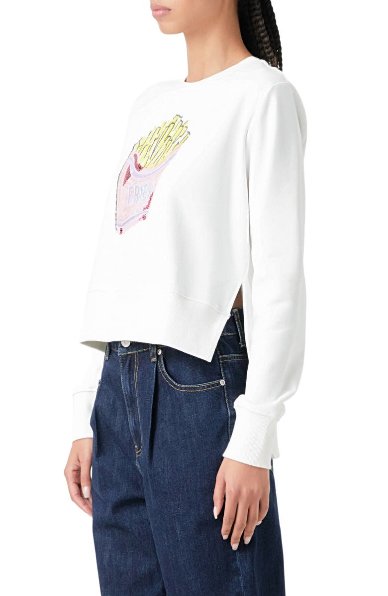 Grey Lab Fries Patch Sweatshirt, Alternate, color,