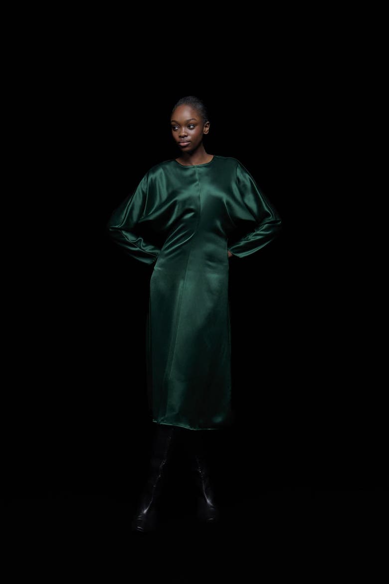 Batwing Maxi Dress, Alternate, color, Green