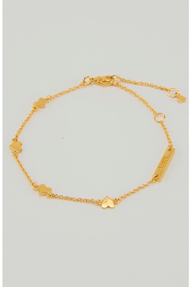Love heart bracelet, Alternate, color, Gold