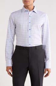 Lorenzo Uomo Trim Fit Textured Check Cotton Shirt