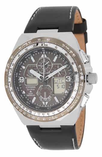 Citizen Promaster Air Skyhawk A-T Chronograph Leather Strap Watch, 46mm