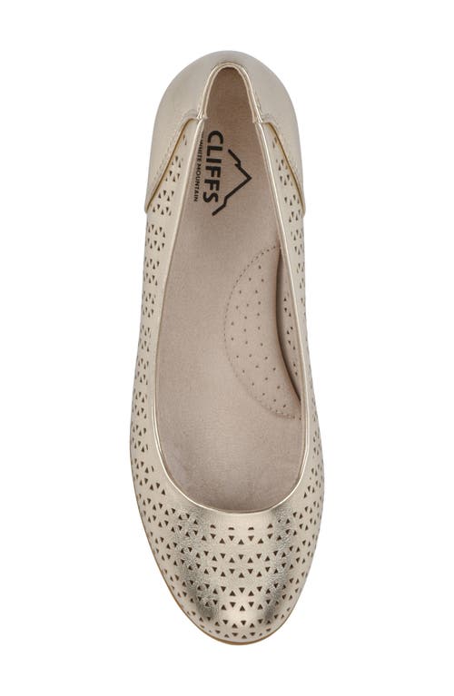 Cliffs By White Mountain Cindy Flat In Pale Gold Metallic Smooth