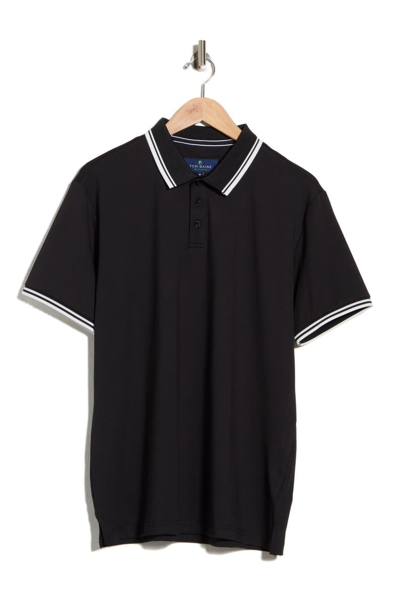 Tipped Performance Polo, Alternate, color, BLACK
