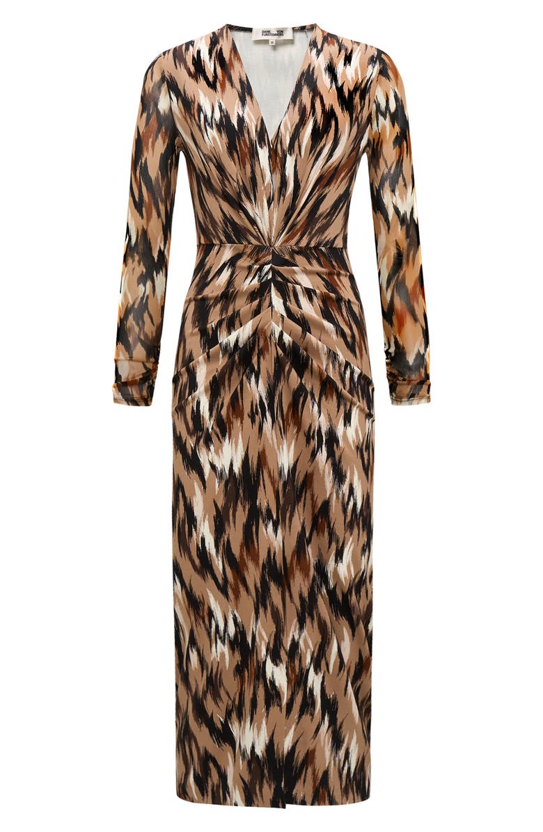 DVF Hades Two Abstract Print Long Sleeve Dress, Alternate, color, 