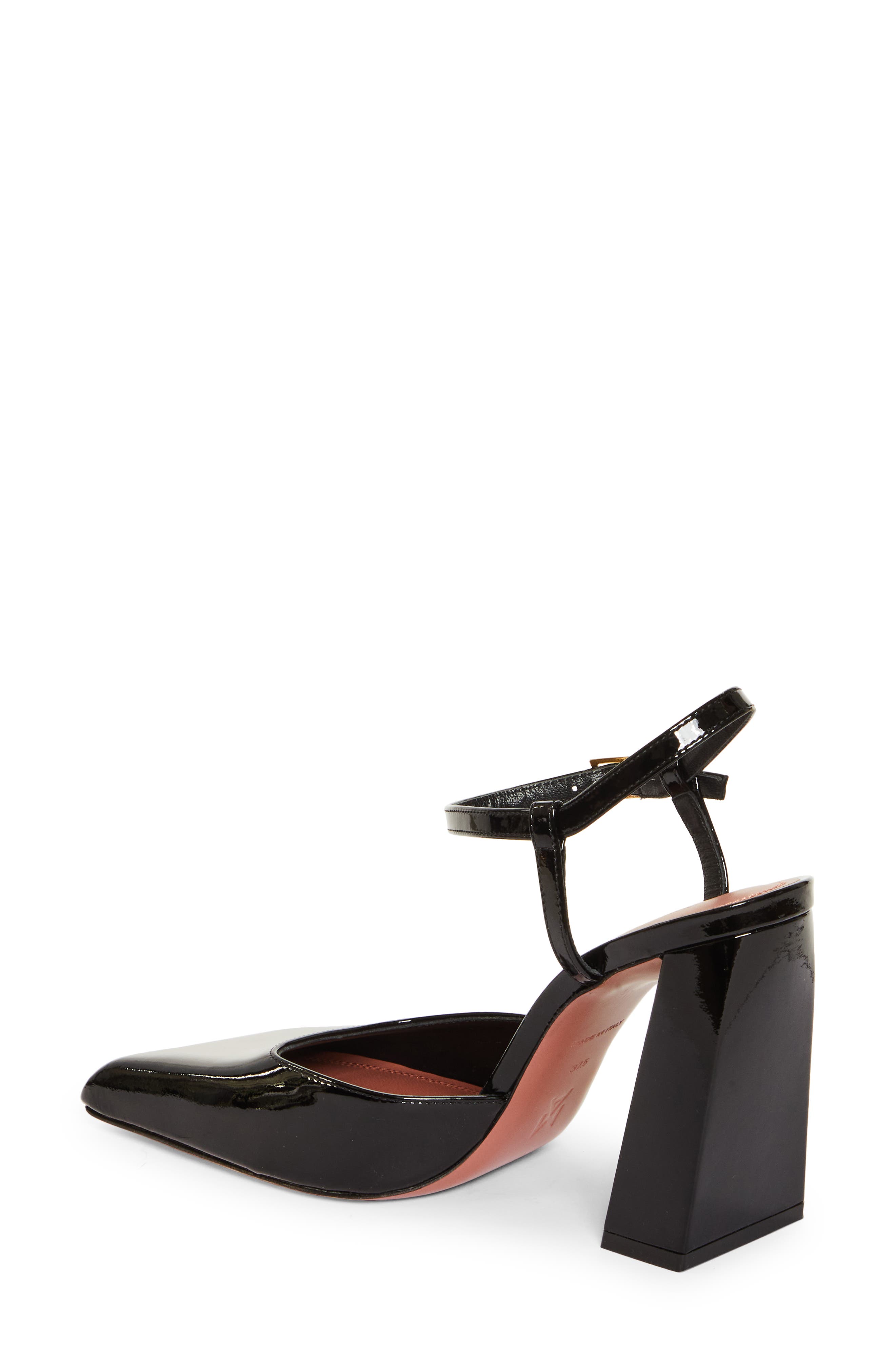Block Heel Ankle Strap Sandal, Alternate, color, PATENT BLACK