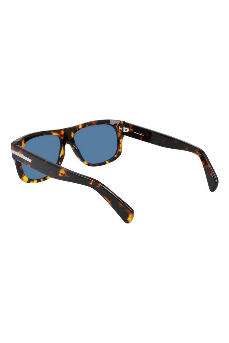 58mm Rectangular Sunglasses, Alternate, color, DARK TORTOISE/ BLUE