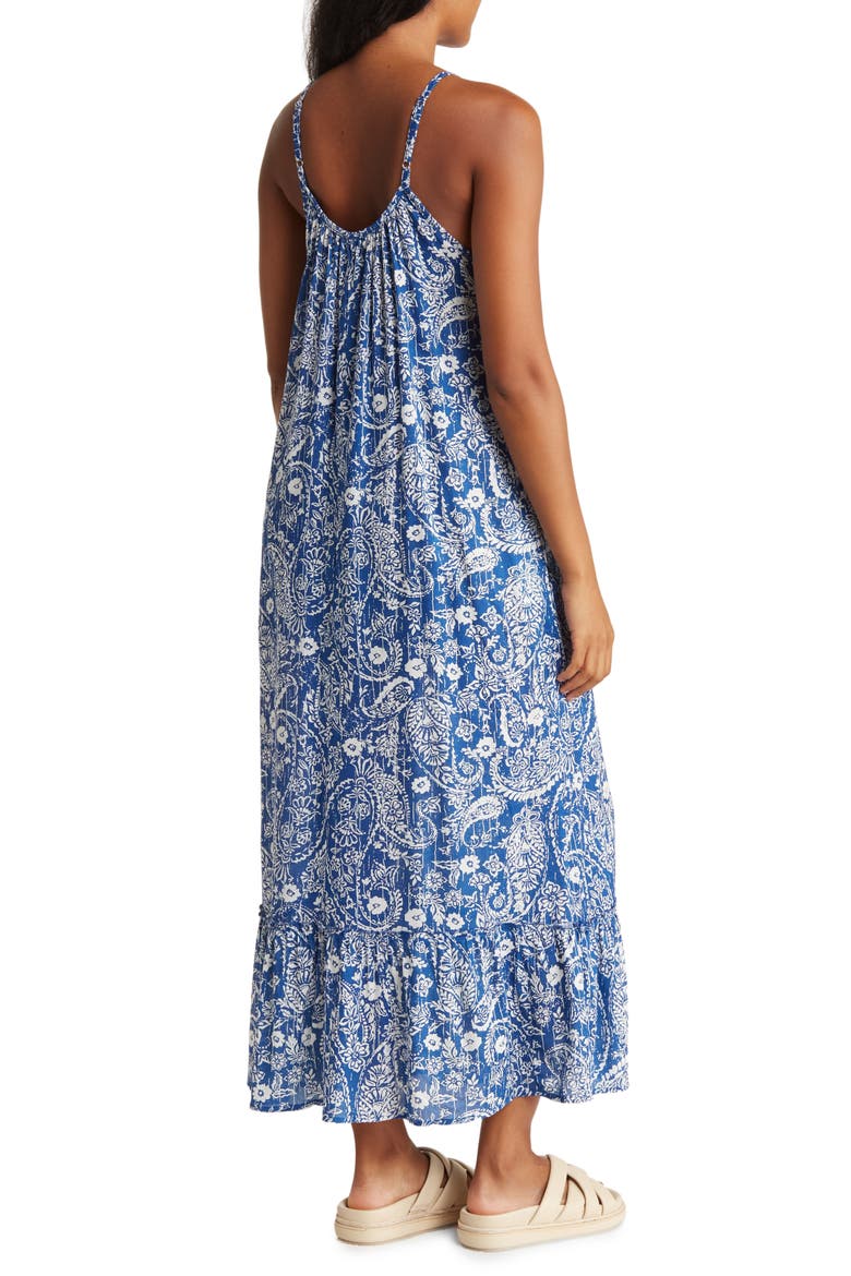 Floral Paisley Cover-Up Maxi Dress, Alternate, color, NAVY PAISLEY