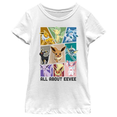 Girl's Pokemon All About Eevee Eeveeloution  Graphic T-Shirt