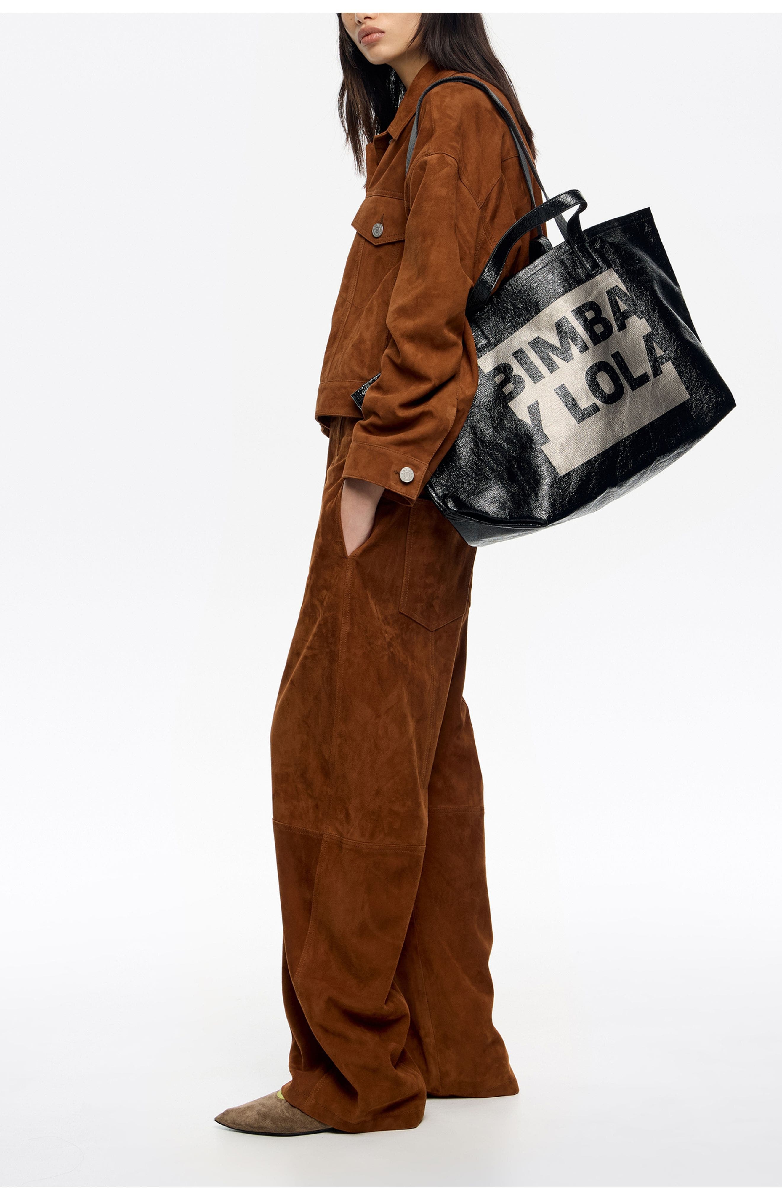 Bimba y Lola Big Shopper Bag, Alternate, color, Black