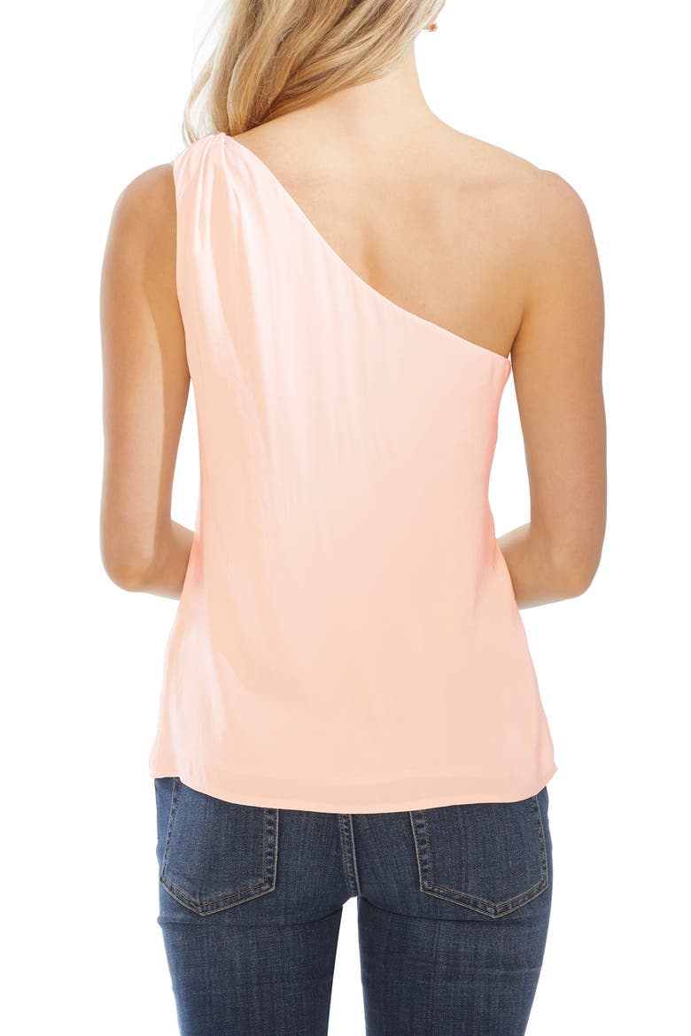 One-Shoulder Rumple Blouse, Alternate, color, PINK BLUSH