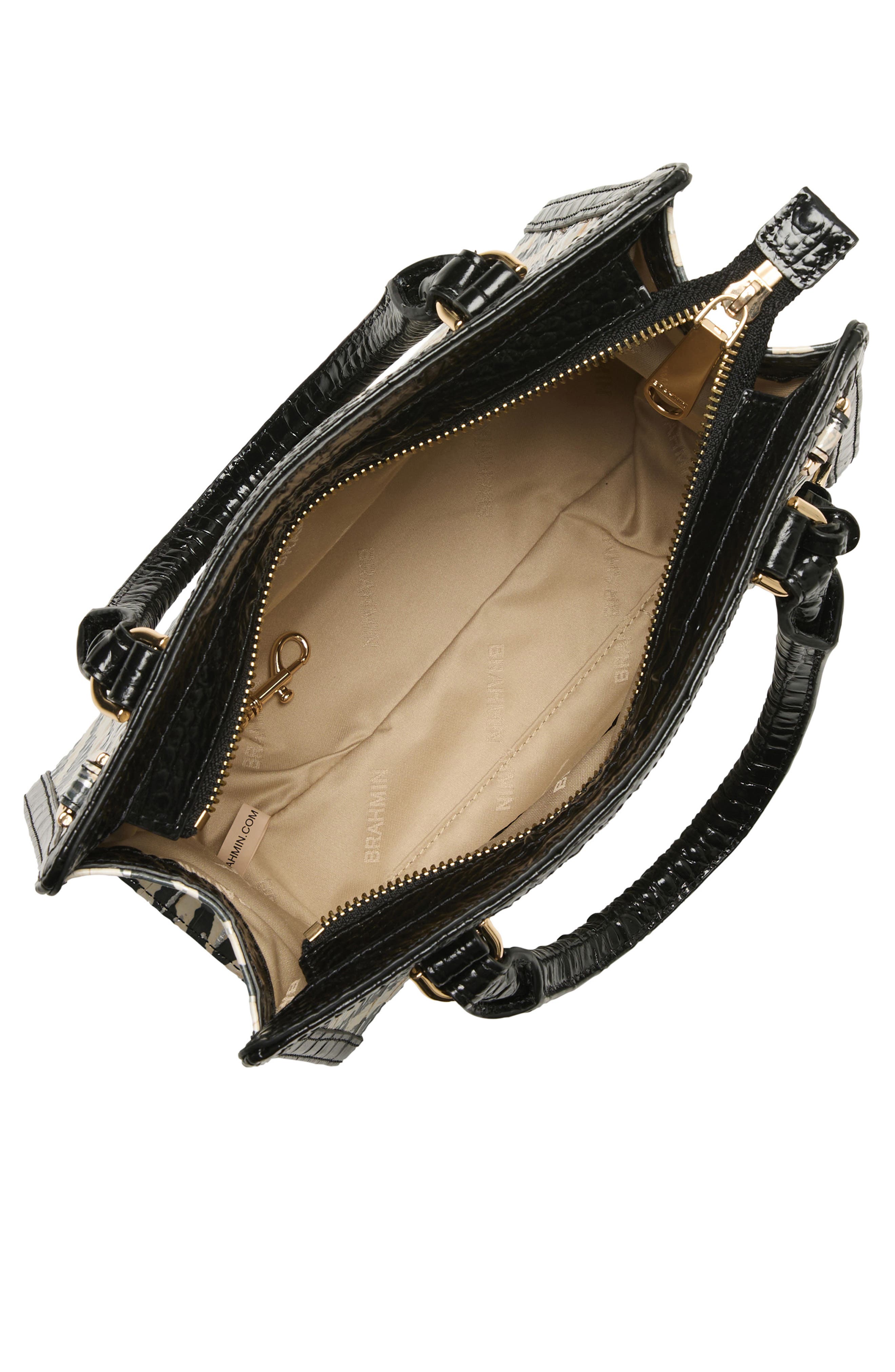 Brahmin Cami Croc Embossed Leather Satchel, Alternate, color, Everlasting Encore