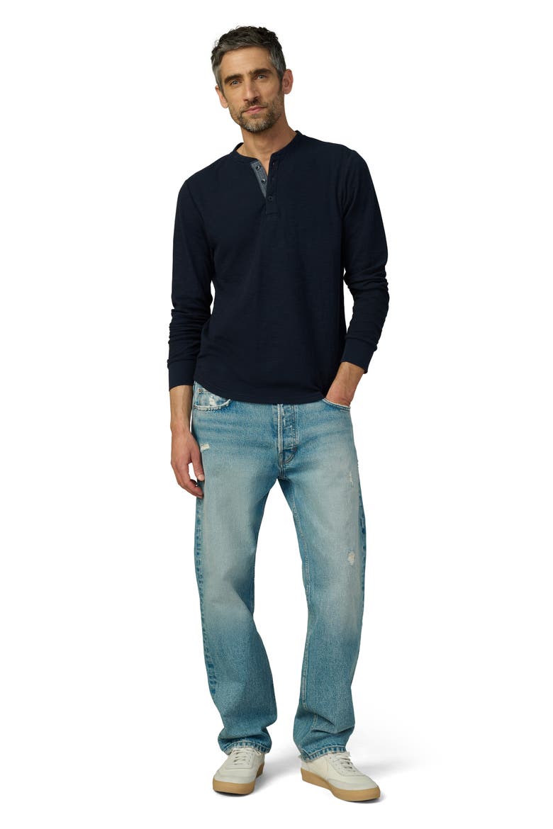 Double Face Thermal Henley Shirt, Alternate, color, TRUE NAVY