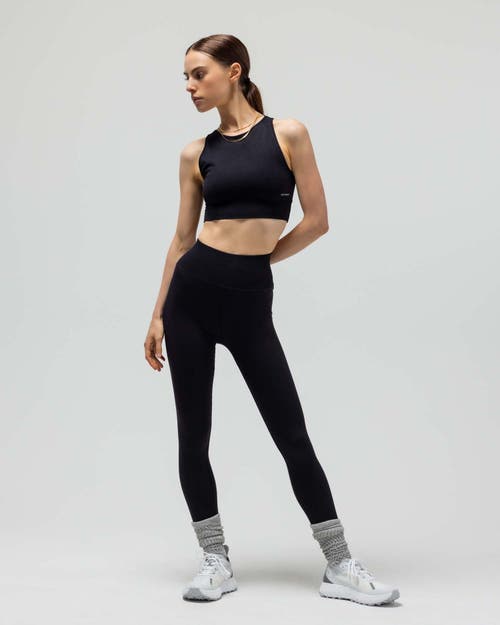 Reformer The Jersey Keyhole Sports Bra W/fused Waist Band In Black
