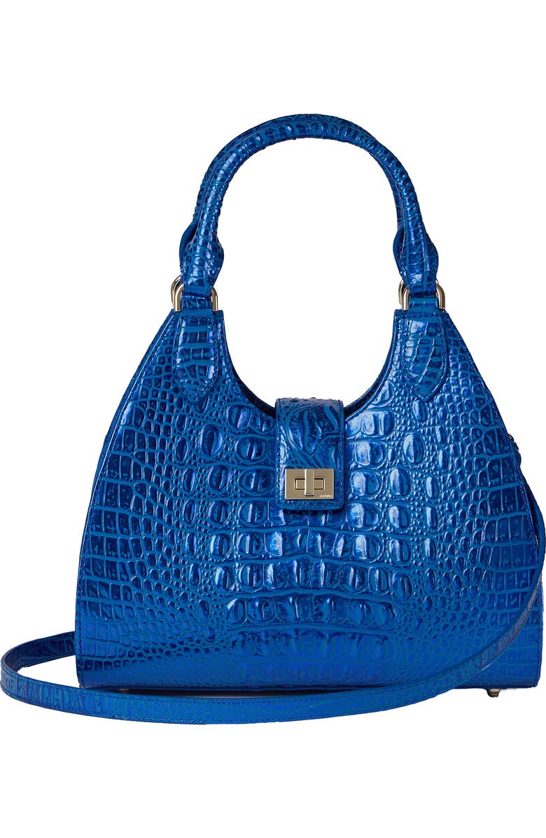 Brahmin Adrian Croc Embossed Leather Shoulder Bag, Alternate, color,