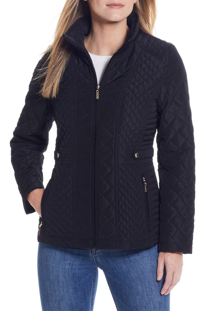 Gallery Quilted Jacket, Main, color, Black