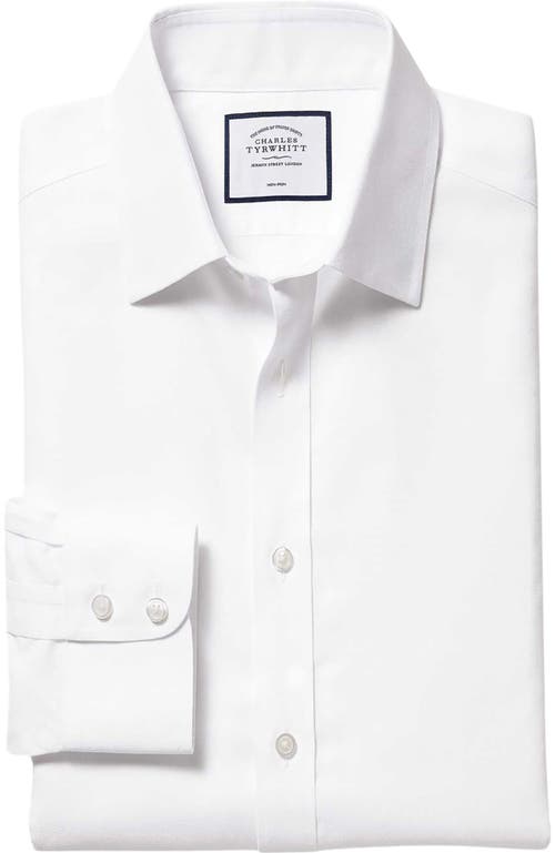 Shop Charles Tyrwhitt Non-iron Royal Oxford Slim Fit Shirt Double Cuff
