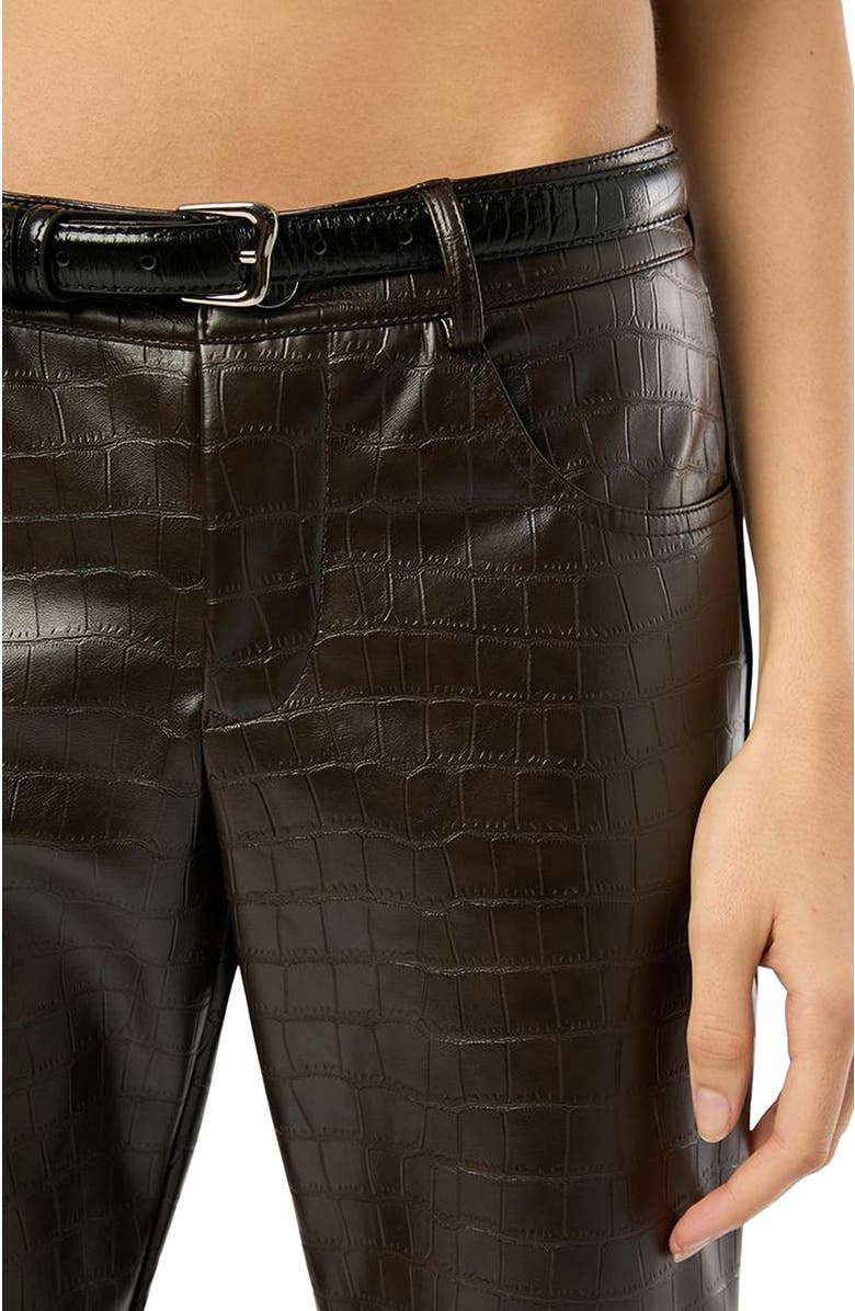 WeWoreWhat Vegan Leather Croc Mid Rise Flare Pant, Alternate, color, 