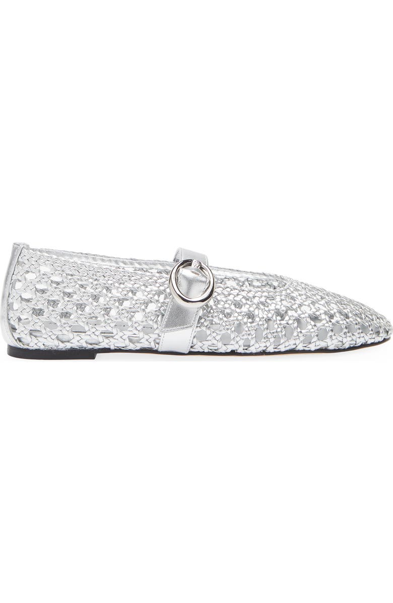 Stuart Weitzman Thea Mary Jane Flat, Alternate, color, Silver