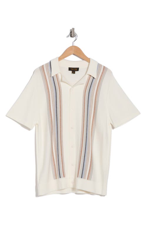 Truth Stripe Camp Shirt In White/blue/grey Multi