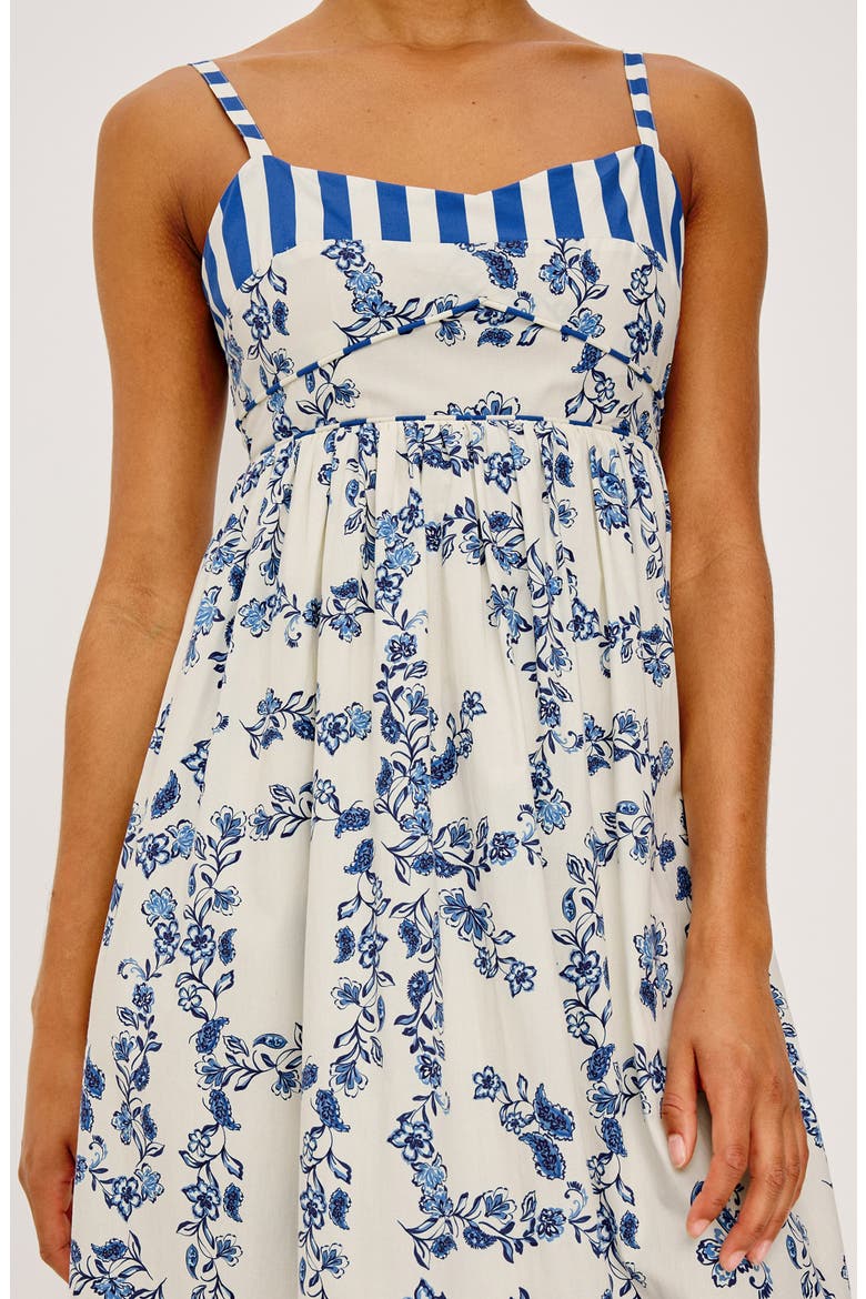 Lexie Floral Border Print Cotton Dress, Alternate, color, CERAMIC FLORAL