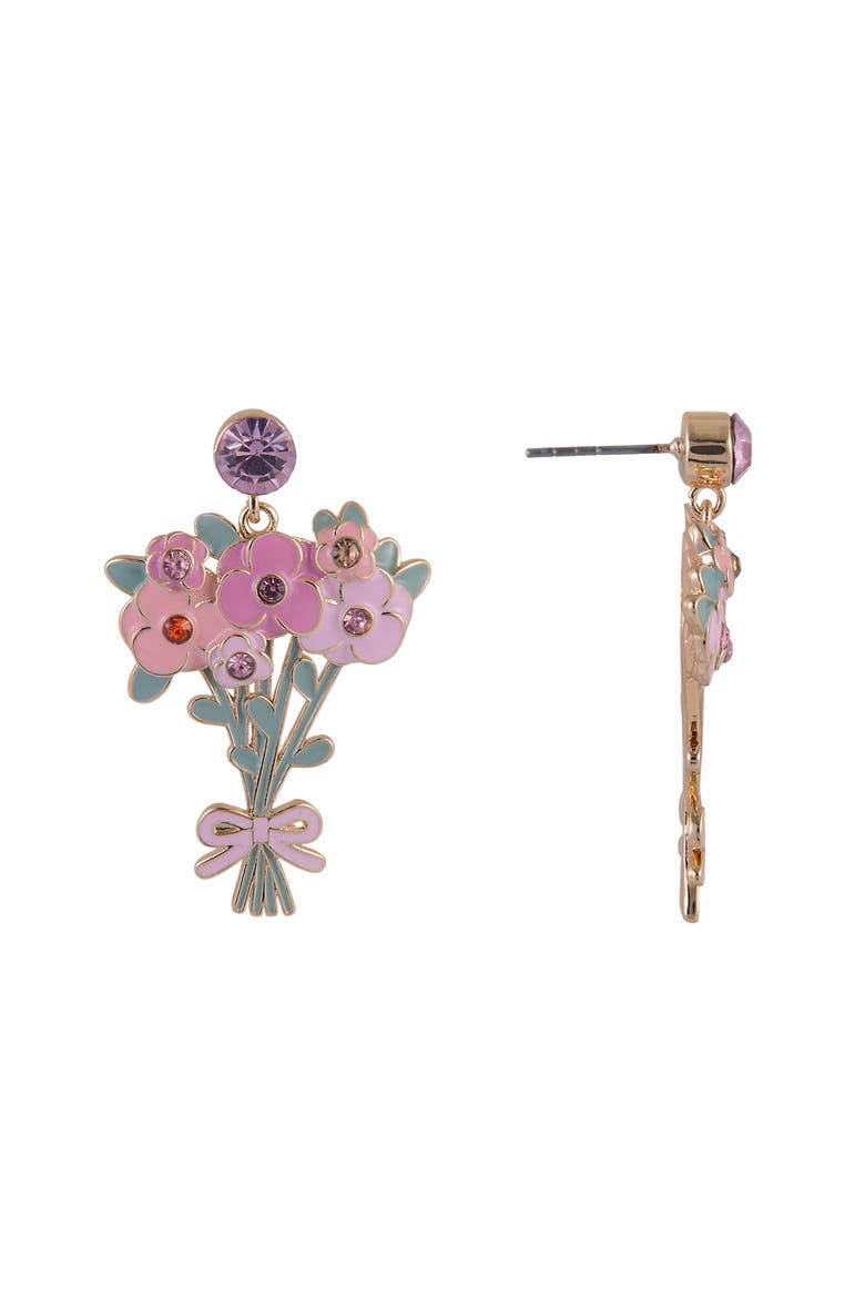 Flower Bouquet Earrings, Alternate, color, Pink
