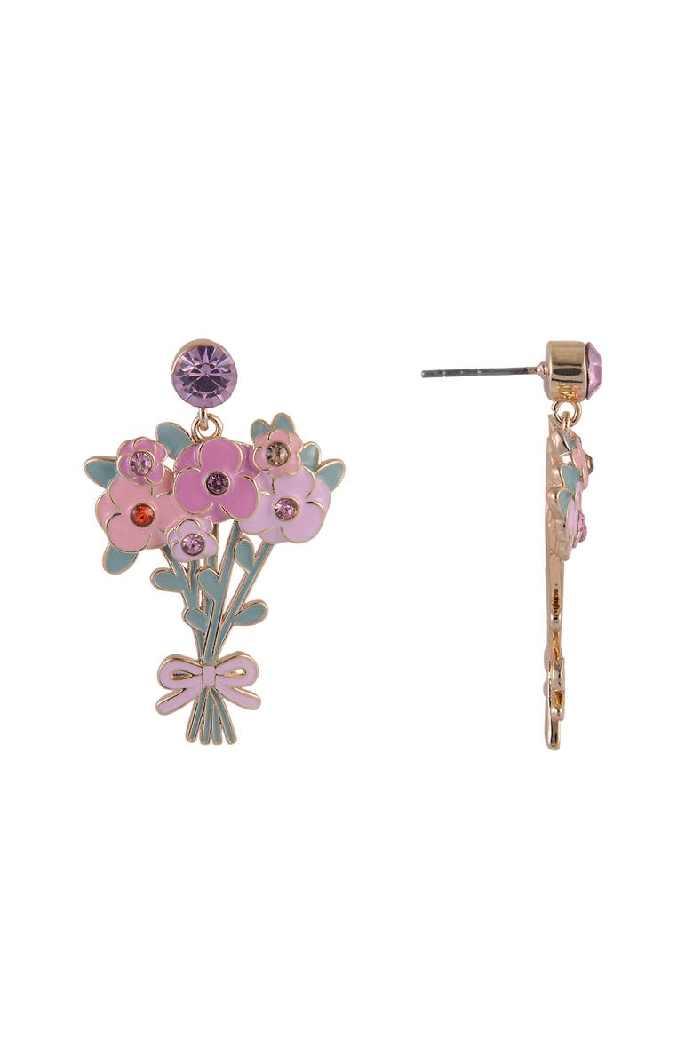 Hallmark Flower Bouquet Earrings, Alternate, color, Pink