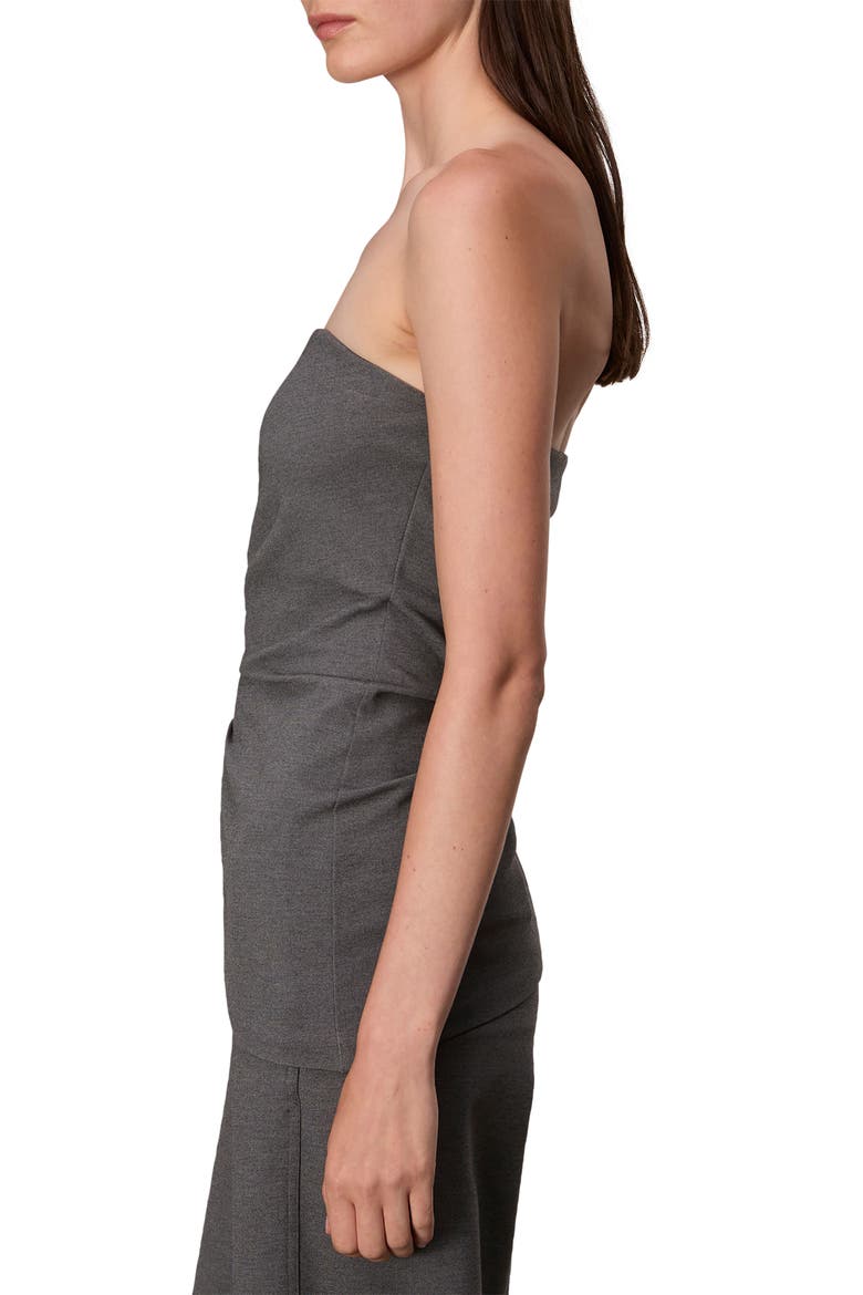 Irina Ruched Strapless Top, Alternate, color, CHARCOAL
