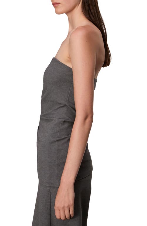 Rag & Bone Irina Shirred Strapless Top In Charcoal