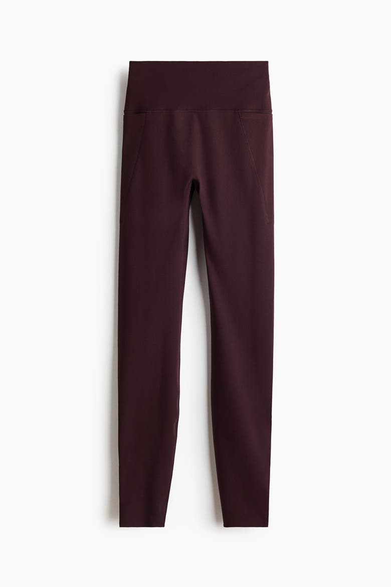 Pocket-detail Sports Leggings With Softmove, Alternate, color, Chocolate plum