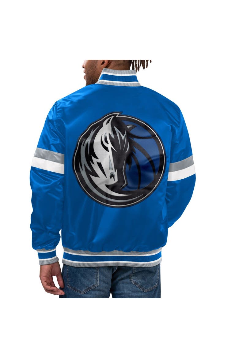 Men's Starter Blue Dallas Mavericks Home Game Satin Full-Snap Varsity Jacket, Alternate, color, Blue