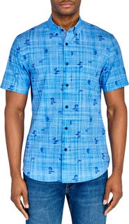 CONSTRUCT Slim Fit Island Recycled 4-Way Stretch Performance Short Sleeve Shirt