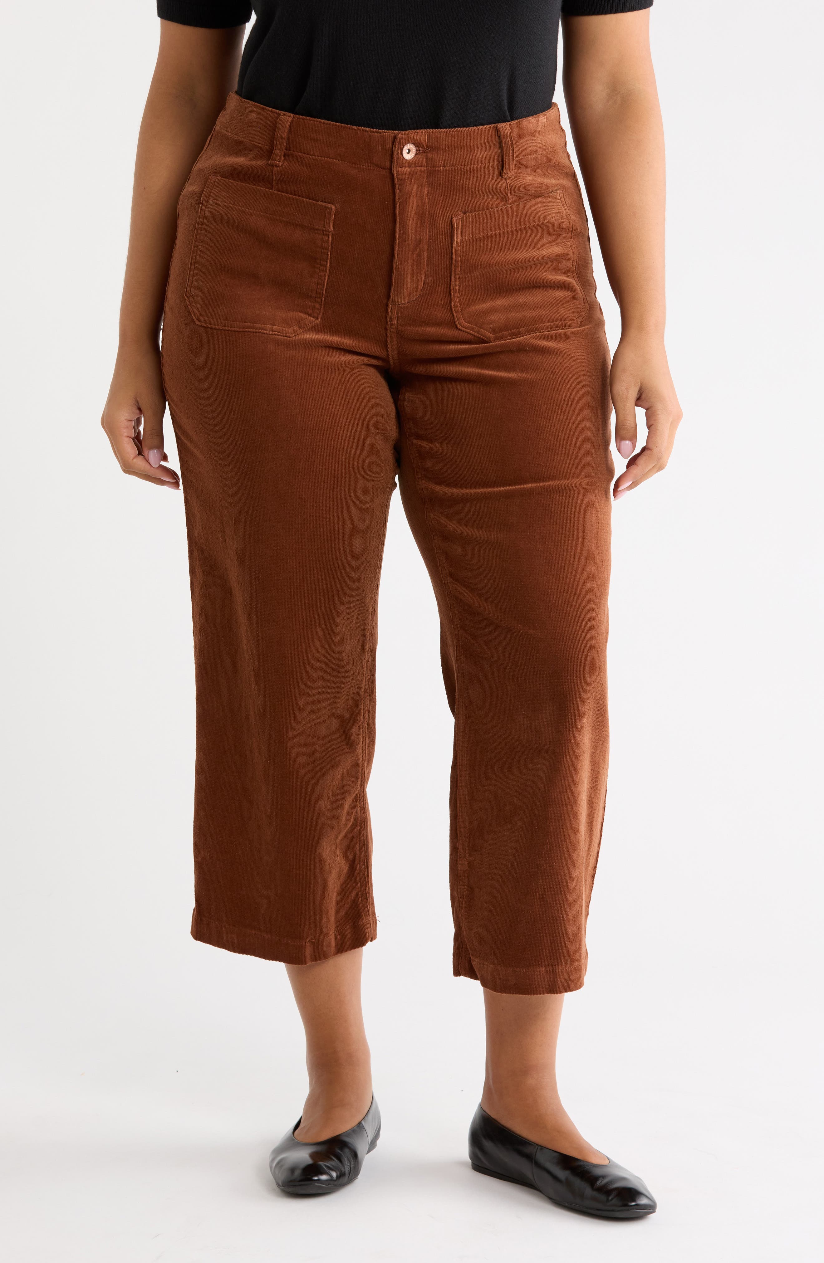 Supernova High Waist Crop Corduroy Pants