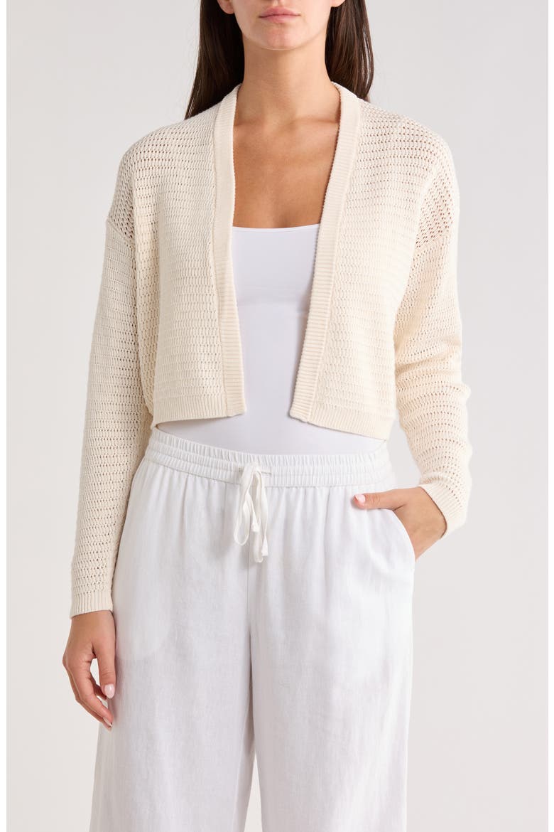 Anacapa Open Stitch Cotton Cardigan, Main, color, ANTIQUE WHITE